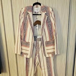 Derek Lam 10 Crosby Size 6 Ivory/blue&red suit NWT